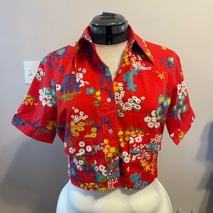 Vintage Wrangler Red Floral Blouse